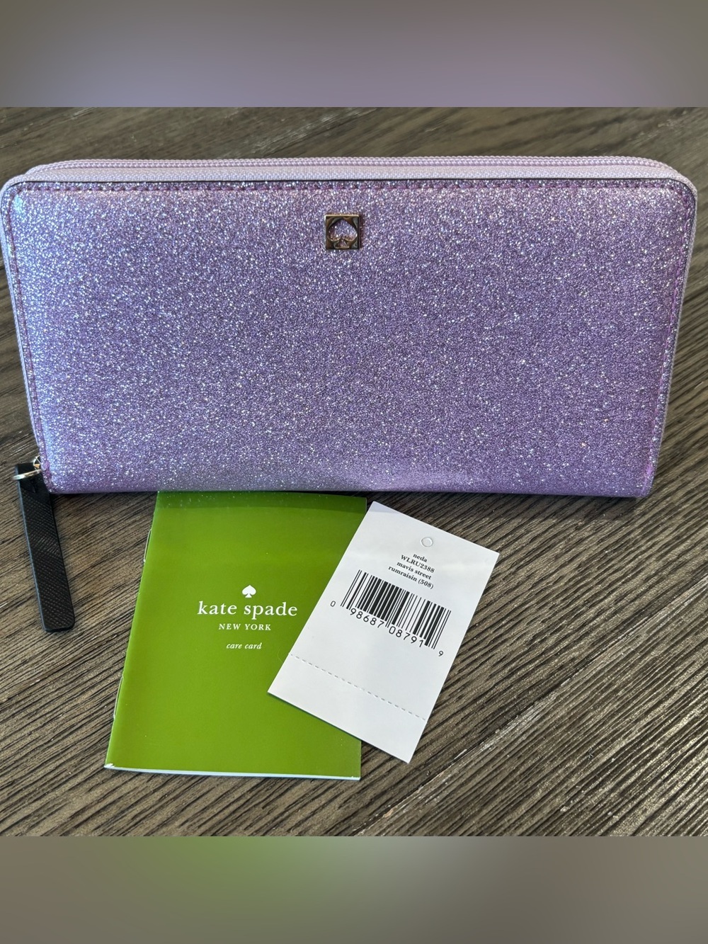 KATE SPADE • Neda Mavis Street Glitter Continental Wallet • Rumraisin Purple - Picture 14 of 15